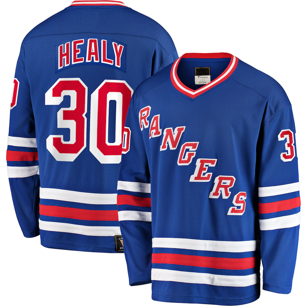 Choea NY.Rangers #30 Glenn Healy Blue Premier Breakaway Retired Player Jerseys