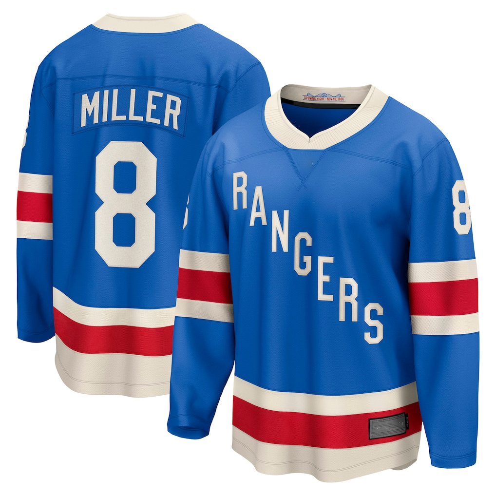 Choea NY.Rangers #8 J.T. Miller Blue Centennial Breakaway Jerseys
