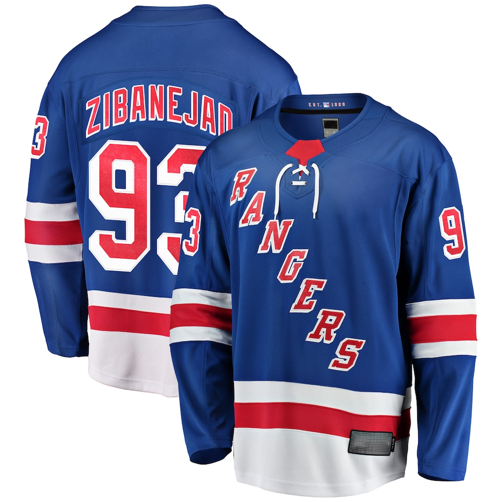 Choea NY.Rangers #93 Mika Zibanejad Blue Home Breakaway Player Jerseys