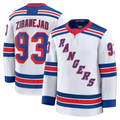 Choea NY.Rangers #93 Mika Zibanejad White Away Premium Jerseys