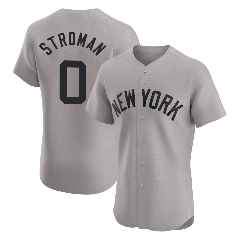 Choea NY.Yankees #0 Marcus Stroman Player Gray Limited Elite Home Stitched Jerseys