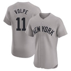 Choea NY.Yankees #11 Anthony Volpe Player Gray Limited Elite Home Stitched Jerseys