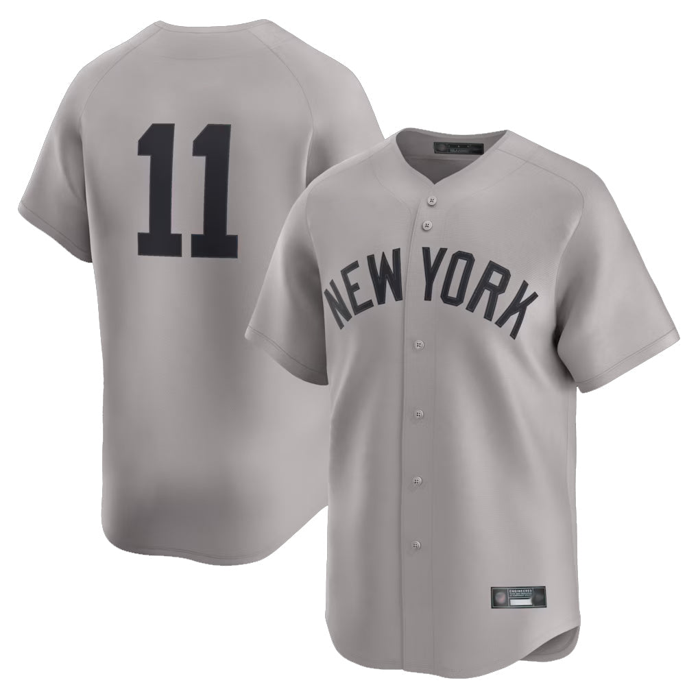 Choea NY.Yankees #11 Anthony Volpe Player Gray Limited Home Stitched Jerseys