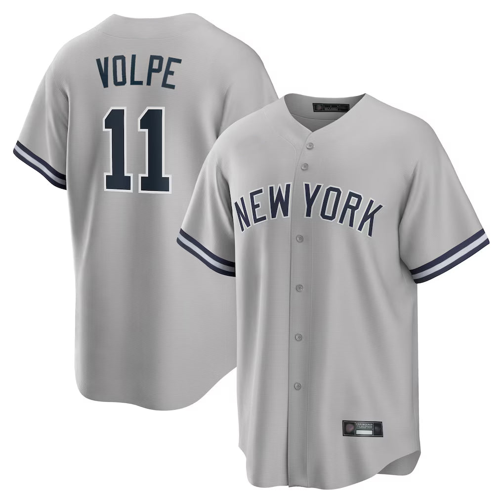 Choea NY.Yankees #11 Anthony Volpe Player Gray Road Game Stitched Jerseys