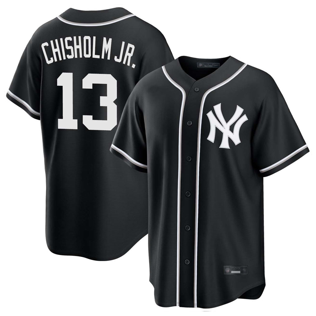 Choea NY.Yankees #13 Jazz Chisholm Jr Player Black Out Game Stitched Jerseys
