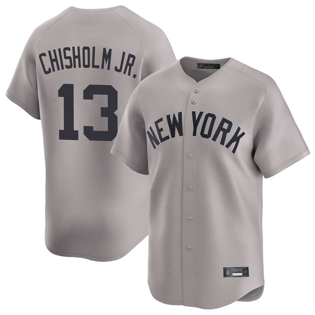 Choea NY.Yankees #13 Jazz Chisholm Jr Player Gray Limited Home Stitched Jerseys