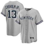 Choea NY.Yankees #13 Jazz Chisholm Jr Player Gray Road Game Stitched Jerseys
