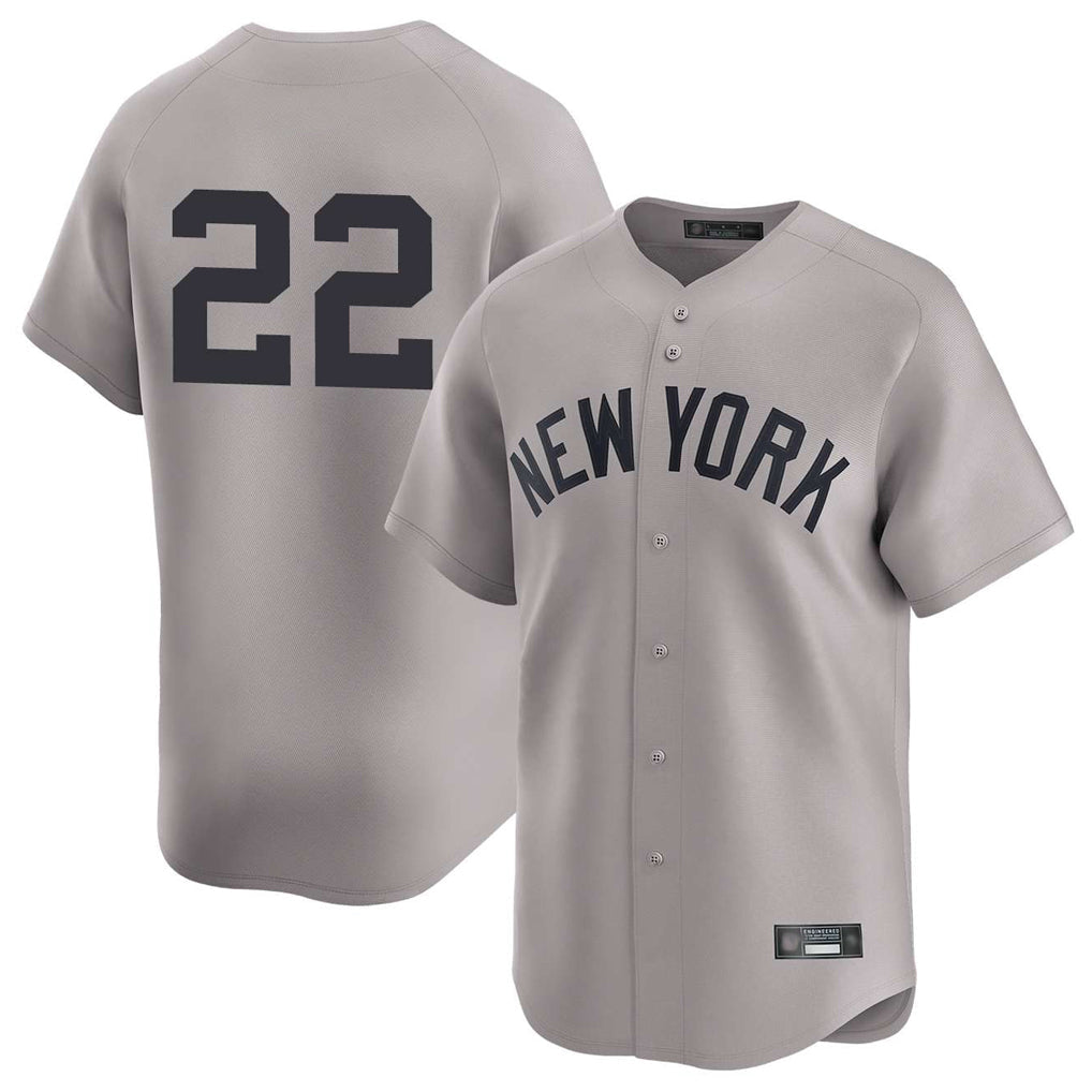 Choea NY.Yankees #22 Ben Rice Player Gray Limited Stitched Jerseys