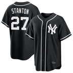 Choea NY.Yankees #27 Giancarlo Stanton Player Black Out Game Home Stitched Jerseys