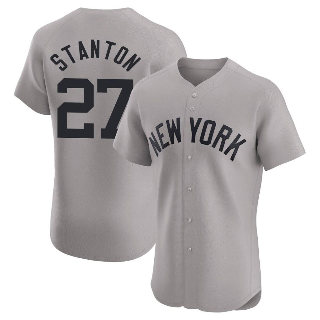 Choea NY.Yankees #27 Giancarlo Stanton Player Gray Limited Elite Home Stitched Jerseys