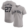 Choea NY.Yankees #27 Giancarlo Stanton Player Gray Limited Elite Home Stitched Jerseys