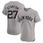 Choea NY.Yankees #27 Giancarlo Stanton Player Gray Limited Elite Home Stitched Jerseys