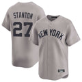 Choea NY.Yankees #27 Giancarlo Stanton Player Gray Limited Home Stitched Jerseys