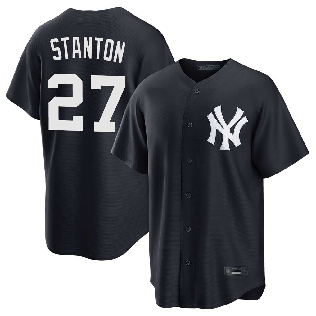 Choea NY.Yankees #27 Giancarlo Stanton Player Navy Game Stitched Jerseys