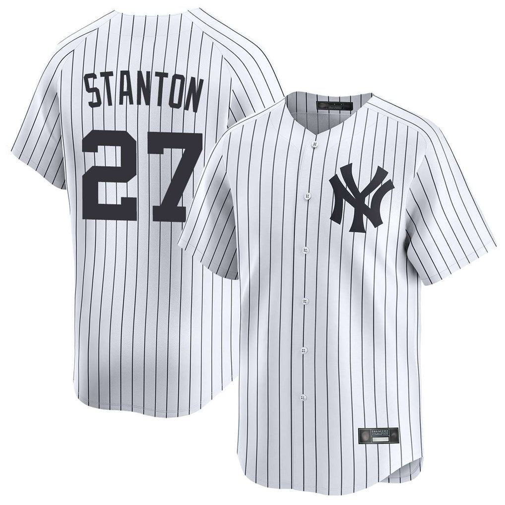 Choea NY.Yankees #27 Giancarlo Stanton Player White Limited Home Stitched Jerseys