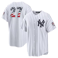 Choea NY.Yankees #27 Giancarlo Stanton White USA 250 Fourth of July Home Stadium Jersey