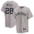 Choea NY.Yankees #28 Austin Wells Player Gray Game Home Stitched Jerseys