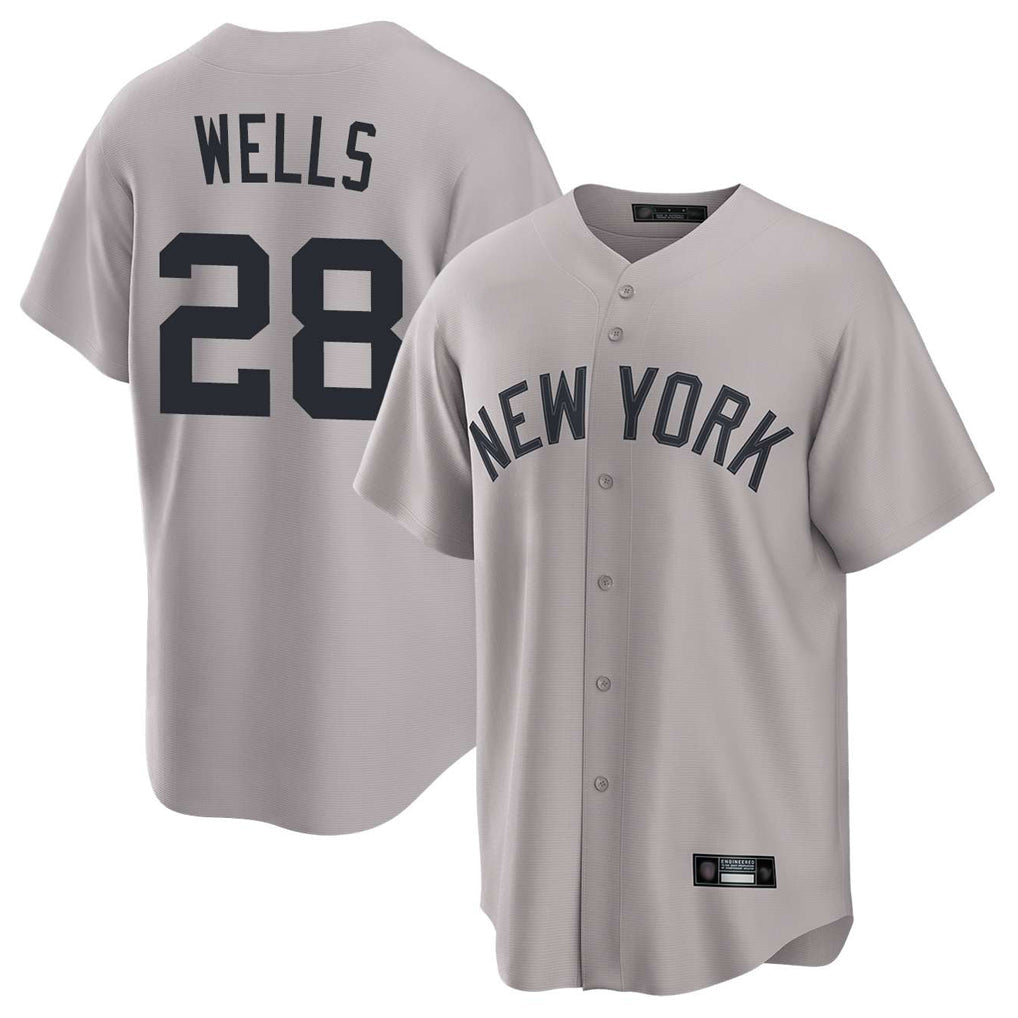 Choea NY.Yankees #28 Austin Wells Player Gray Game Home Stitched Jerseys