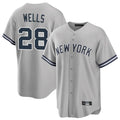 Choea NY.Yankees #28 Austin Wells Player Gray Road Game Stitched Jerseys