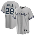 Choea NY.Yankees #28 Austin Wells Player Gray Road Game Stitched Jerseys