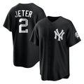 Choea NY.Yankees #2 Derek Jeter Player Black Game Stitched Jerseys