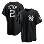 Choea NY.Yankees #2 Derek Jeter Player Black Game Stitched Jerseys