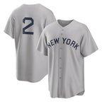 Choea NY.Yankees #2 Derek Jeter Player Gray Field of Dreams Game Stitched Jerseys