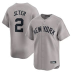 Choea NY.Yankees #2 Derek Jeter Player Gray Limited Home Stitched Jerseys