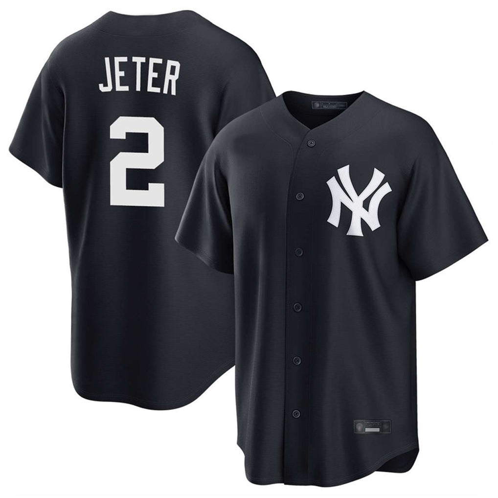 Choea NY.Yankees #2 Derek Jeter Player Navy Game Stitched Jerseys