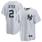 Choea NY.Yankees #2 Derek Jeter Player White Game Home Stitched Jerseys