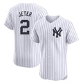 Choea NY.Yankees #2 Derek Jeter Player White Limited Elite Home Stitched Jerseys