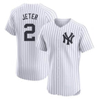 Choea NY.Yankees #2 Derek Jeter Player White Limited Elite Home Stitched Jerseys