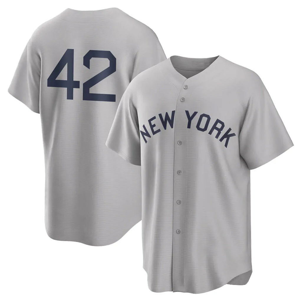 Choea NY.Yankees #42 Mariano Rivera Player Gray Field of Dreams Game Stitched Jerseys