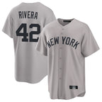 Choea NY.Yankees #42 Mariano Rivera Player Gray Game Home Stitched Jerseys
