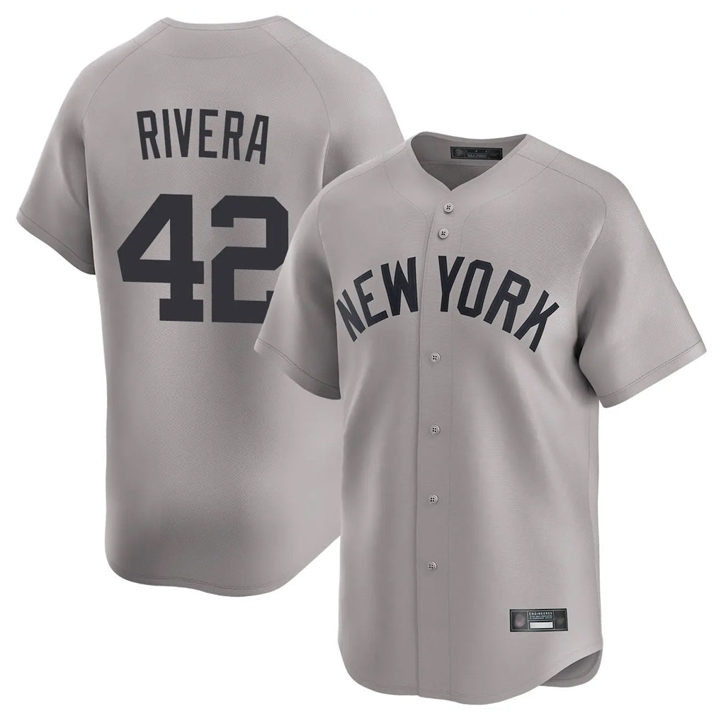 Choea NY.Yankees #42 Mariano Rivera Player Gray Limited Home Stitched Jerseys