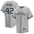Choea NY.Yankees #42 Mariano Rivera Player Gray Road Game Stitched Jerseys