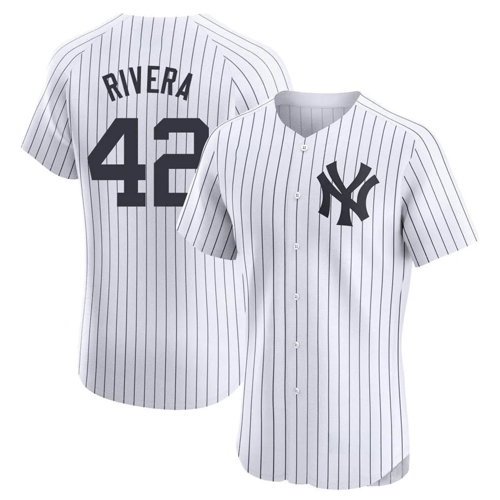 Choea NY.Yankees #42 Mariano Rivera Player White Limited Elite Home Stitched Jerseys