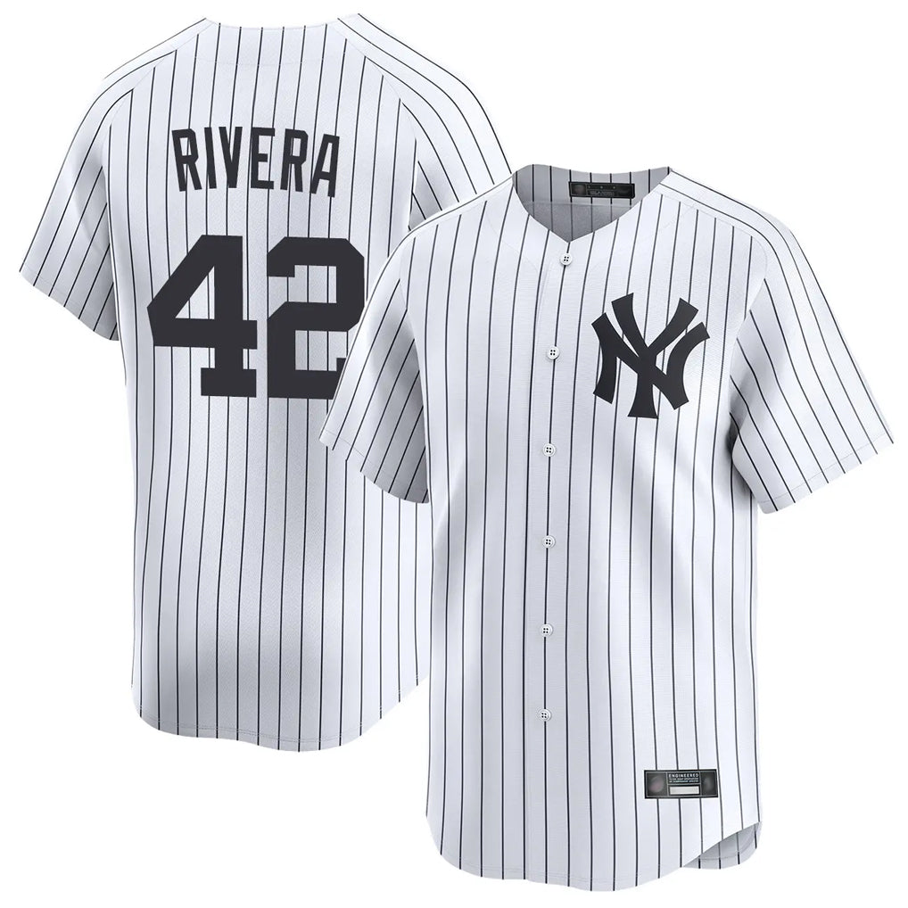 Choea NY.Yankees #42 Mariano Rivera Player White Limited Home Stitched Jerseys