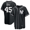 Choea NY.Yankees #45 Gerrit Cole Player Black Out Game Home Stitched Jerseys