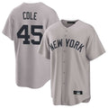Choea NY.Yankees #45 Gerrit Cole Player Gray Game Home Stitched Jerseys