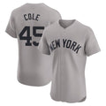 Choea NY.Yankees #45 Gerrit Cole Player Gray Limited Elite Home Stitched Jerseys