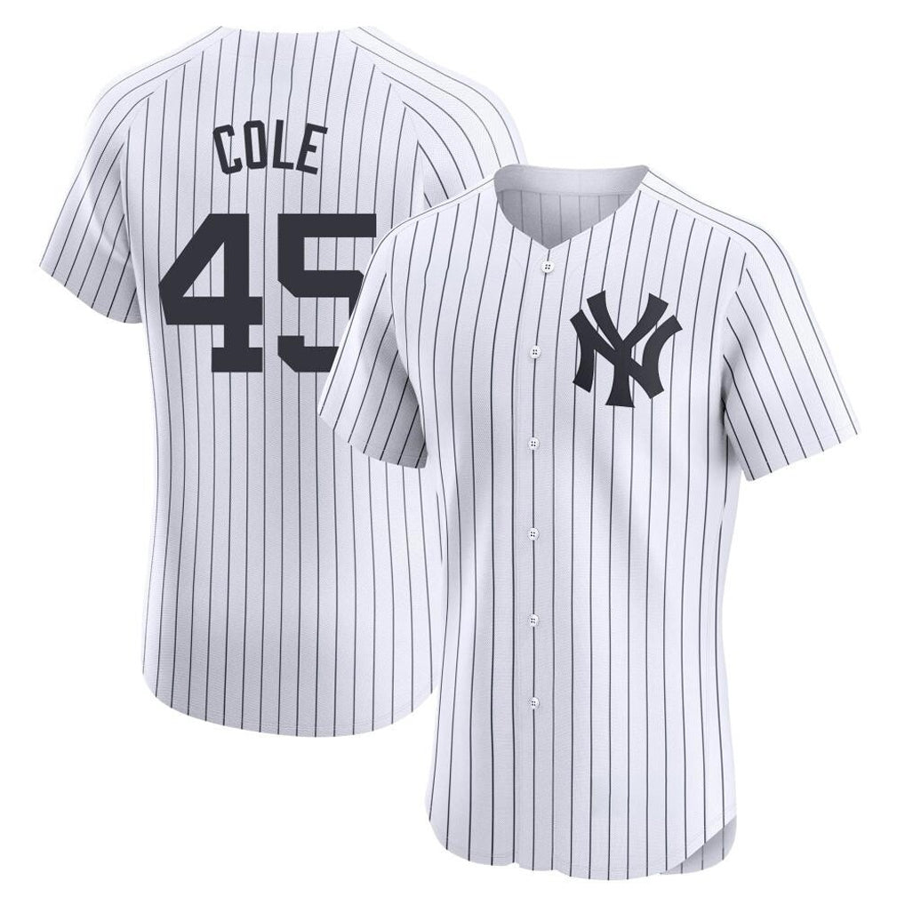 Choea NY.Yankees #45 Gerrit Cole Player White Limited Elite Home Stitched Jerseys