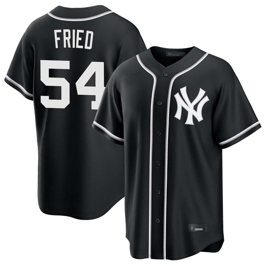 Choea NY.Yankees #54 Max Fried Player Black Out Game Stitched Jerseys