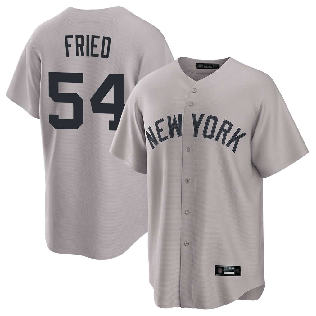 Choea NY.Yankees #54 Max Fried Player Gray Game Home Stitched Jerseys
