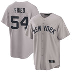 Choea NY.Yankees #54 Max Fried Player Gray Game Home Stitched Jerseys