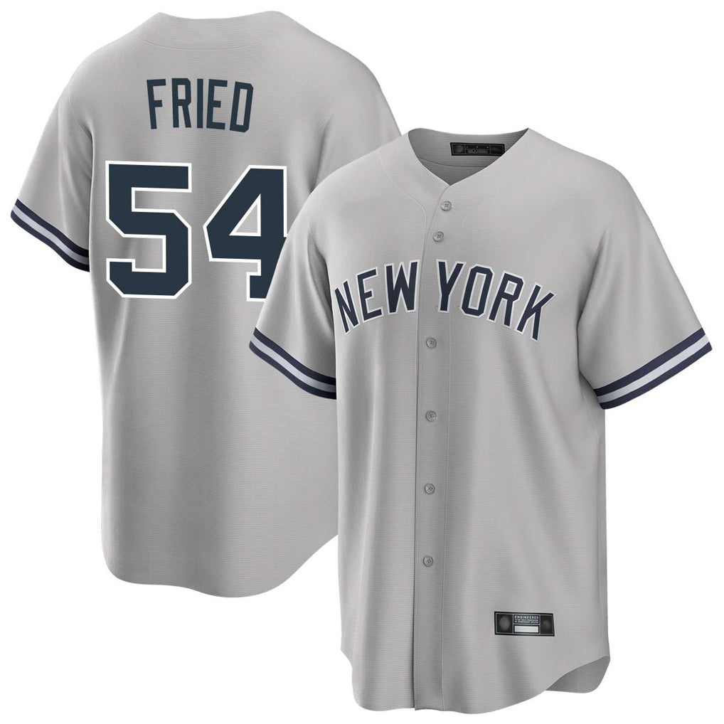 Choea NY.Yankees #54 Max Fried Player Gray Road Game Stitched Jerseys