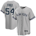 Choea NY.Yankees #54 Max Fried Player Gray Road Game Stitched Jerseys