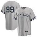 Choea NY.Yankees #99 Aaron Judge Player Gray Road Game Stitched Jerseys