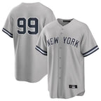 Choea NY.Yankees #99 Aaron Judge Player Gray Road Game Stitched Jerseys