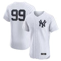 Choea NY.Yankees #99 Aaron Judge Player White Limited Elite Home Stitched Jerseys
